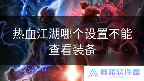 热血江湖哪个设置不能查看装备